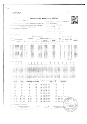 Сертификат на балку