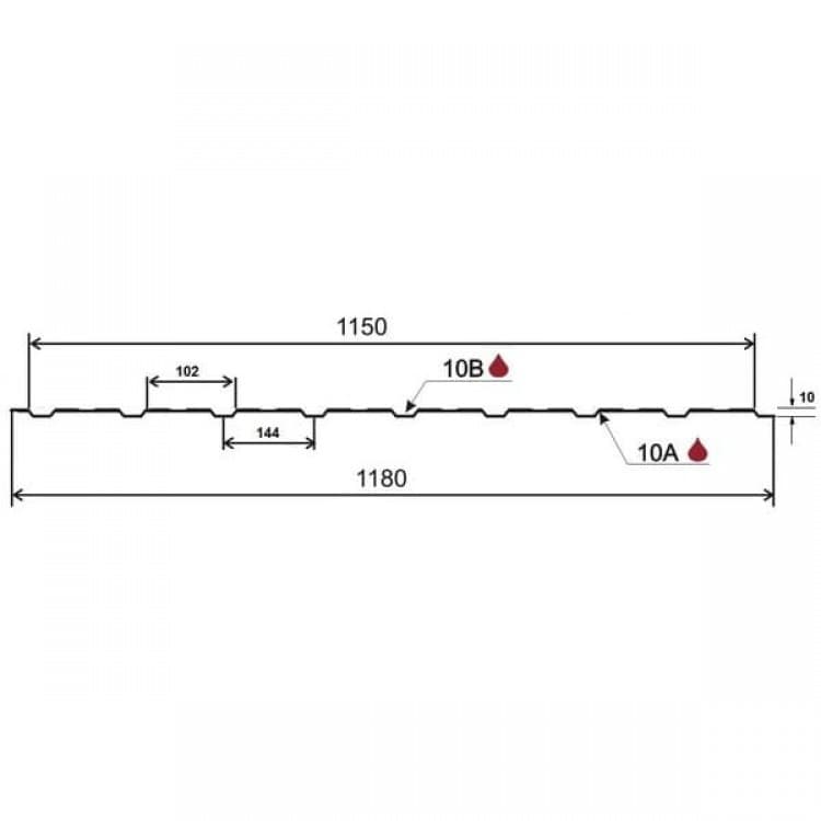 Профнастил 0,5 Grand Line С10 RR 32 Polydexter (тёмно-коричневый) в Санкт-Петербурге фото 2