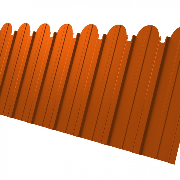 Профнастил 0,45 фигурный С10A PE с пленкой RAL 2004 (оранжевый) в Санкт-Петербурге