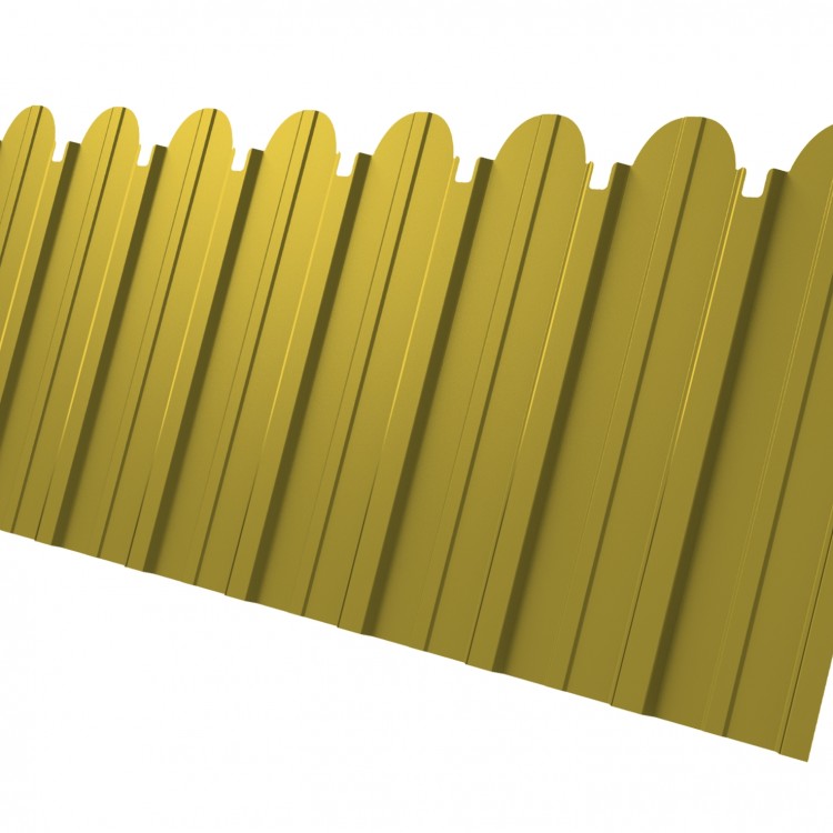Профнастил 0,45 фигурный С10A PE с пленкой RAL 1018 (цинково-жёлтый) в Санкт-Петербурге